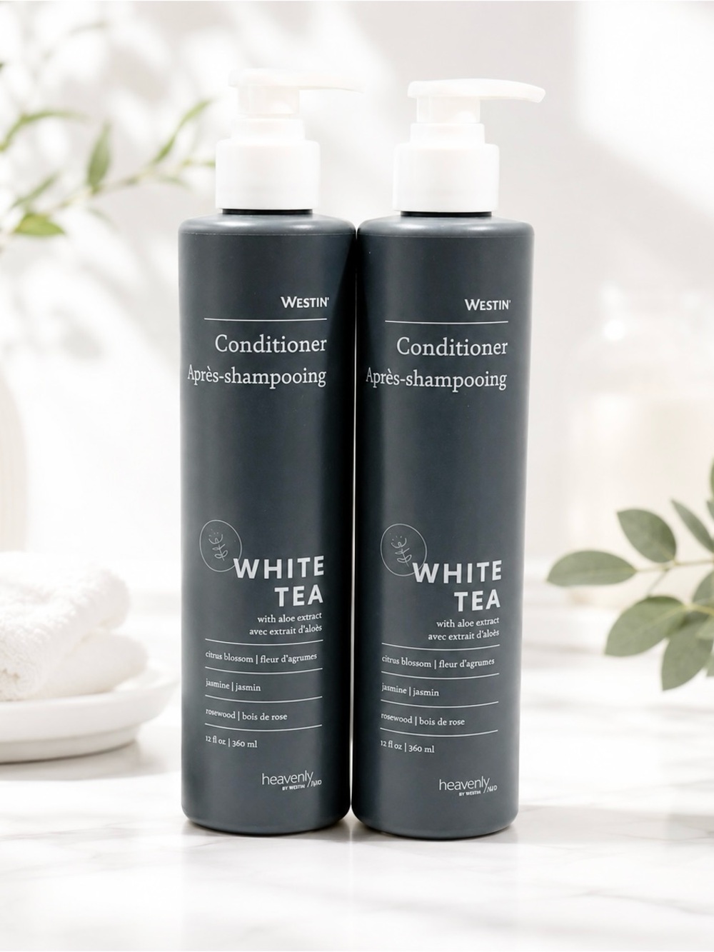 (2 PACK) CONDITIONER WITH WHITE TEA ALOE BY HEAVENLY SPA 360ml/12 fl oz.